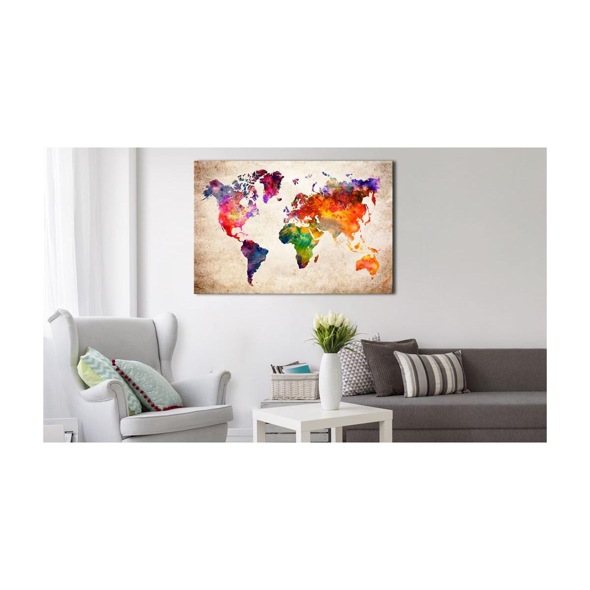 Voir la diapositive 2 : Paris Prix Tableau en Liège  Carte du Monde - Colourful Universe