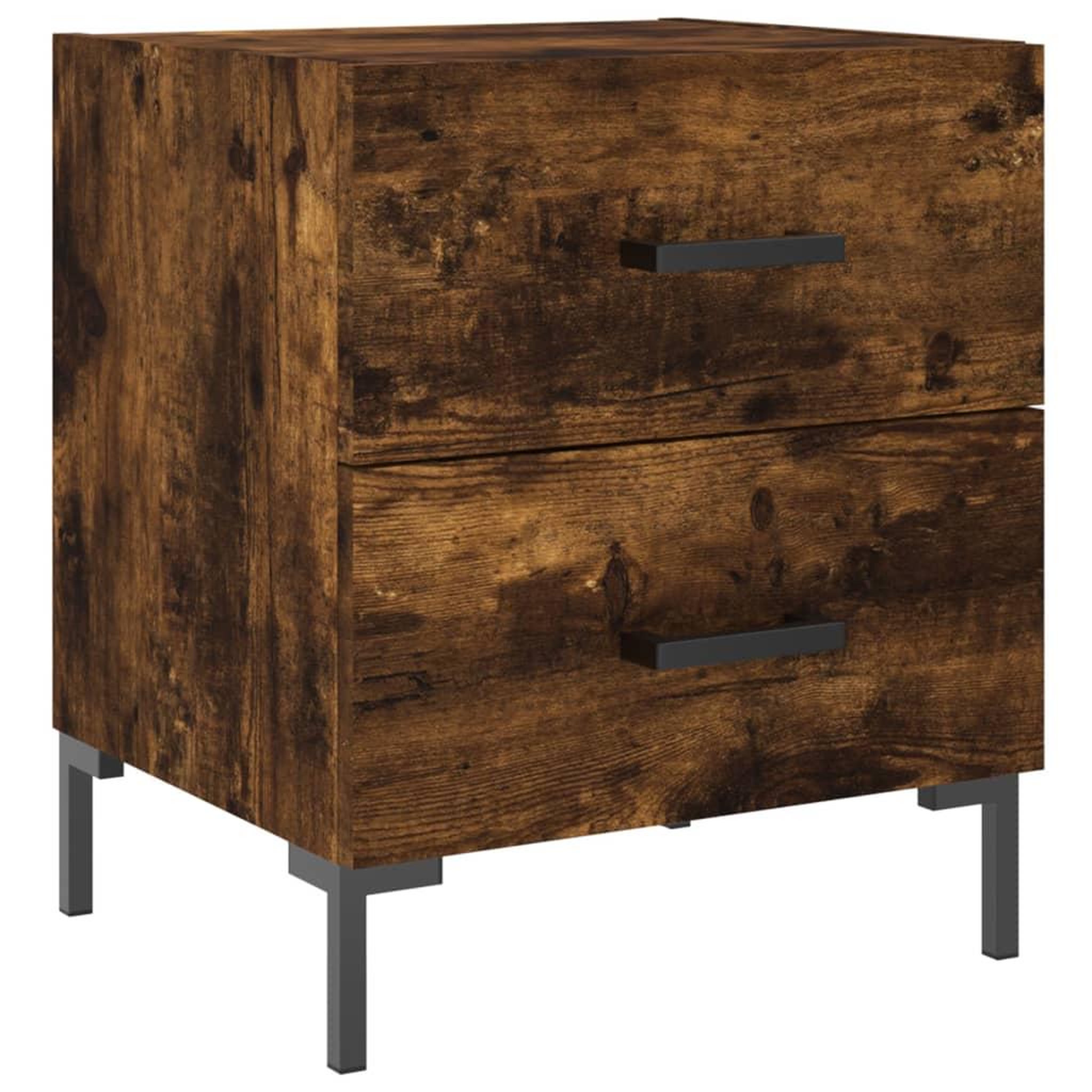 Voir la diapositive 5 : VIDAXL Tables de chevet 2pcs chene fume 40x35x47,5cm bois d'ingenierie