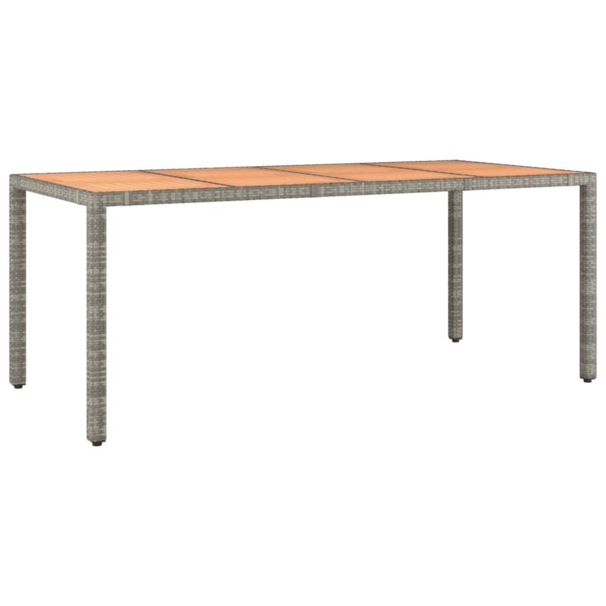 VIDAXL Table de jardin et dessus en bois Gris Resine tressee et acacia