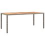 Voir la diapositive 2 : VIDAXL Table de jardin et dessus en bois Gris Resine tressee et acacia
