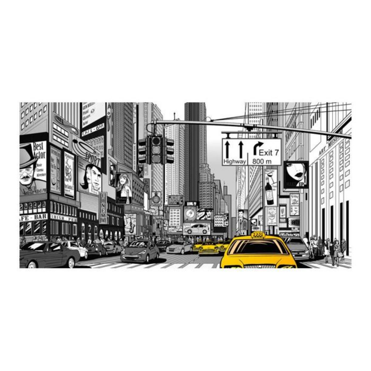 Paris Prix Papier Peint XXL  BD Taxis Jaunes à New York  270x550cm