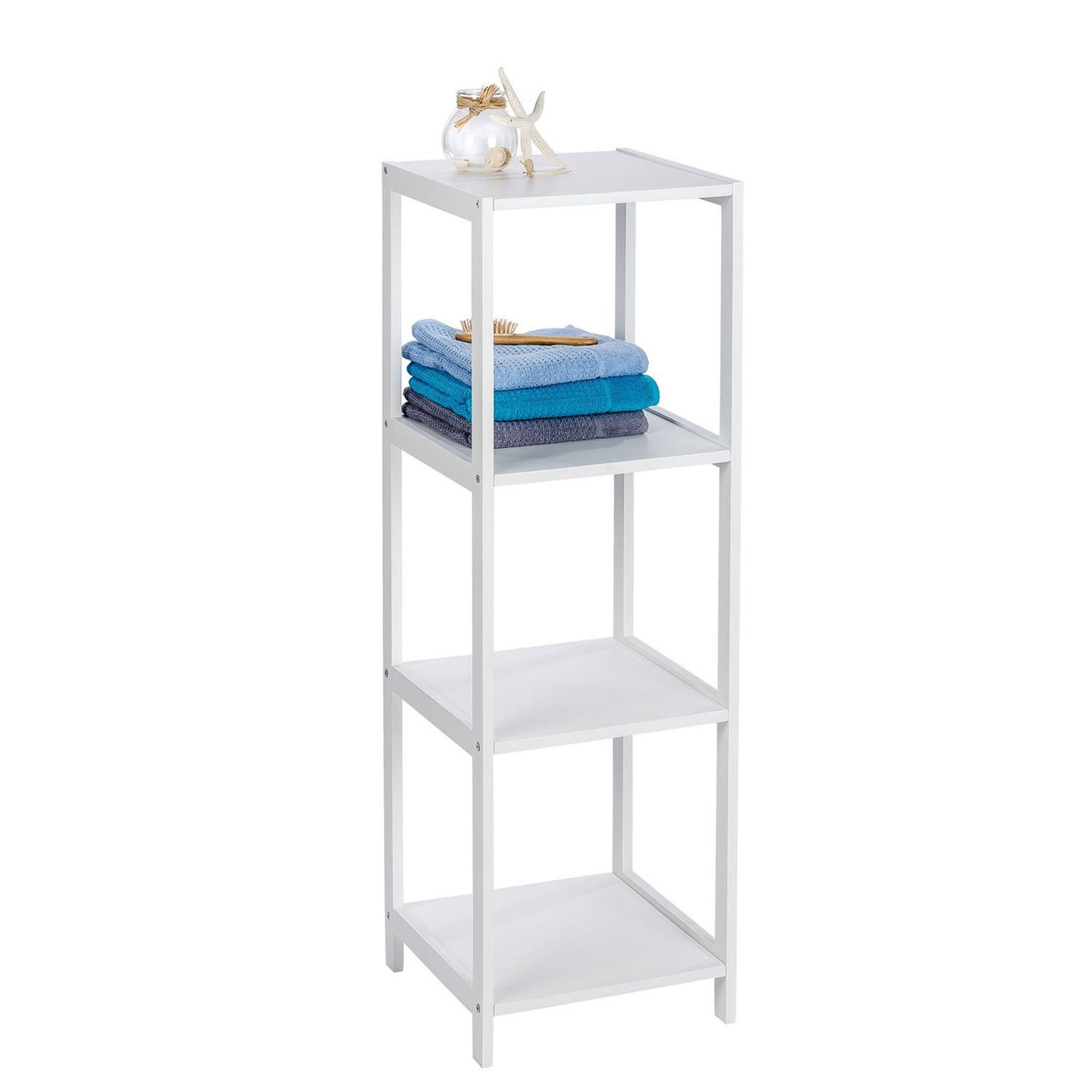 Voir la diapositive 2 : Wenko Etagère de salle de bain 4 niveaux olso - h. 112 cm - blanc