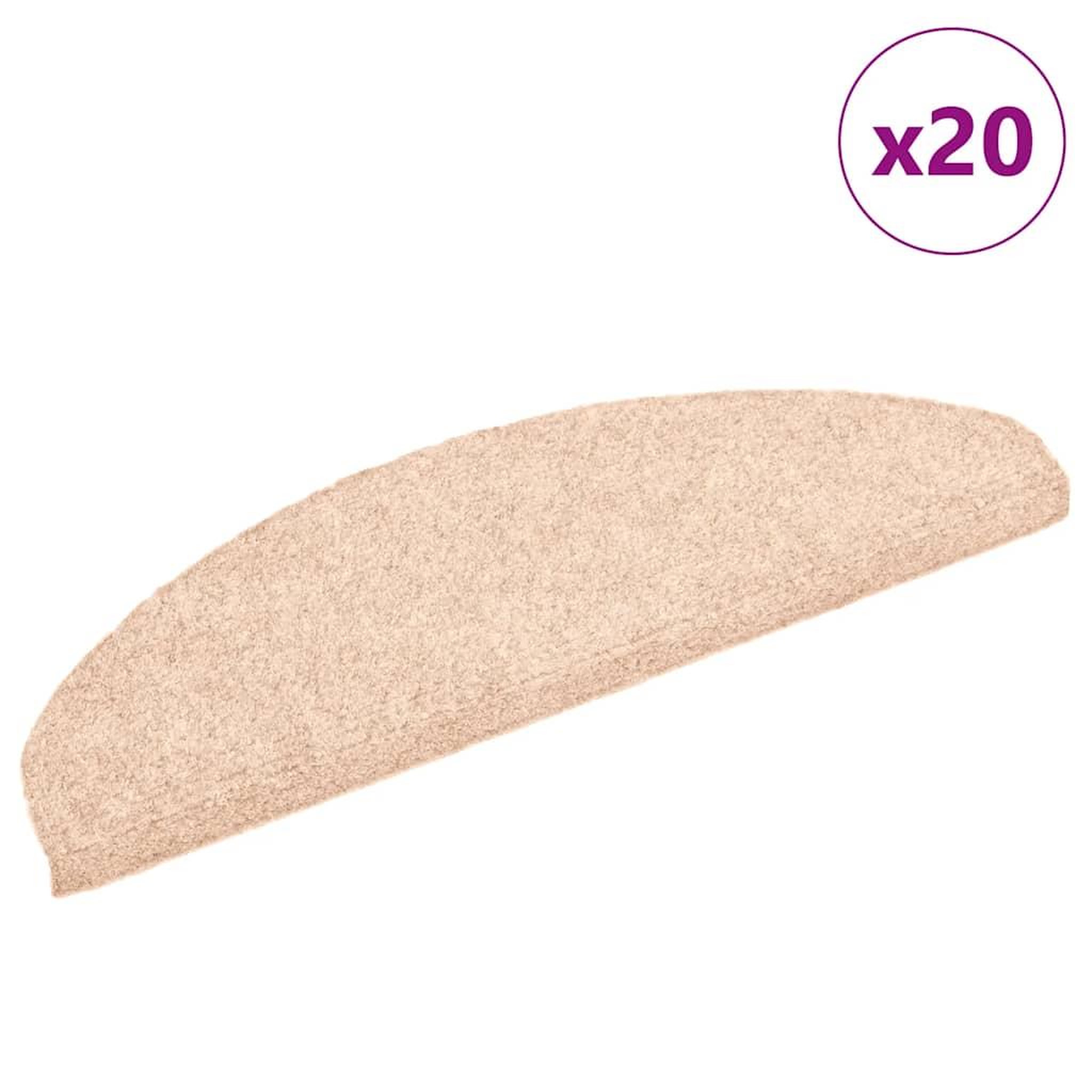 VIDAXL Tapis d'escalier autocollant 20 pcs creme 65x21x4 cm