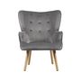 Voir la diapositive 2 : Habitat et Jardin Fauteuil style scandinave velours  Odense  - 73 x 81 x 92.5 cm - 1 place - Gris