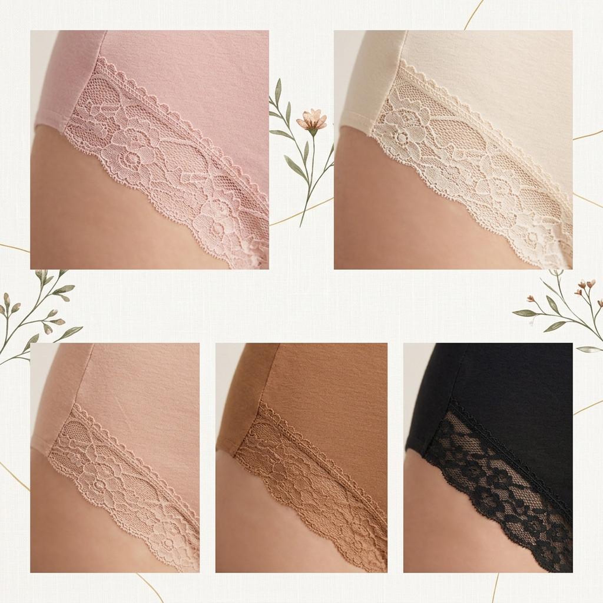 Voir la diapositive 5 : OZABI OZABI Lot 5 Culottes Femme Coton Midi Confort