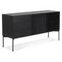 Voir la diapositive 1 : Paris Prix Buffet 3 Tiroirs & 2 Portes Design  Lasco  160cm Noir