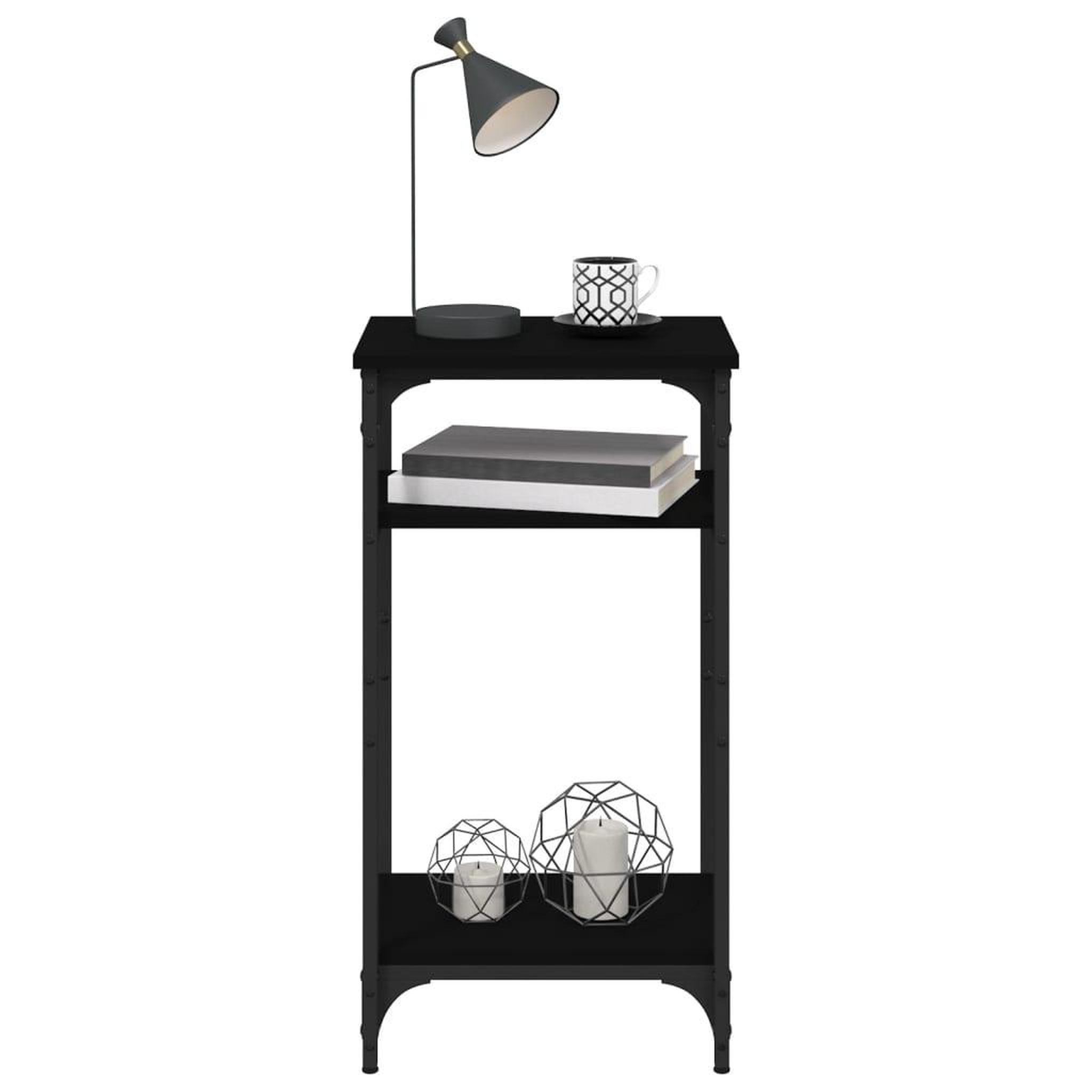 Voir la diapositive 5 : VIDAXL Table d'appoint Noir 40x30x75 cm Bois d'ingenierie