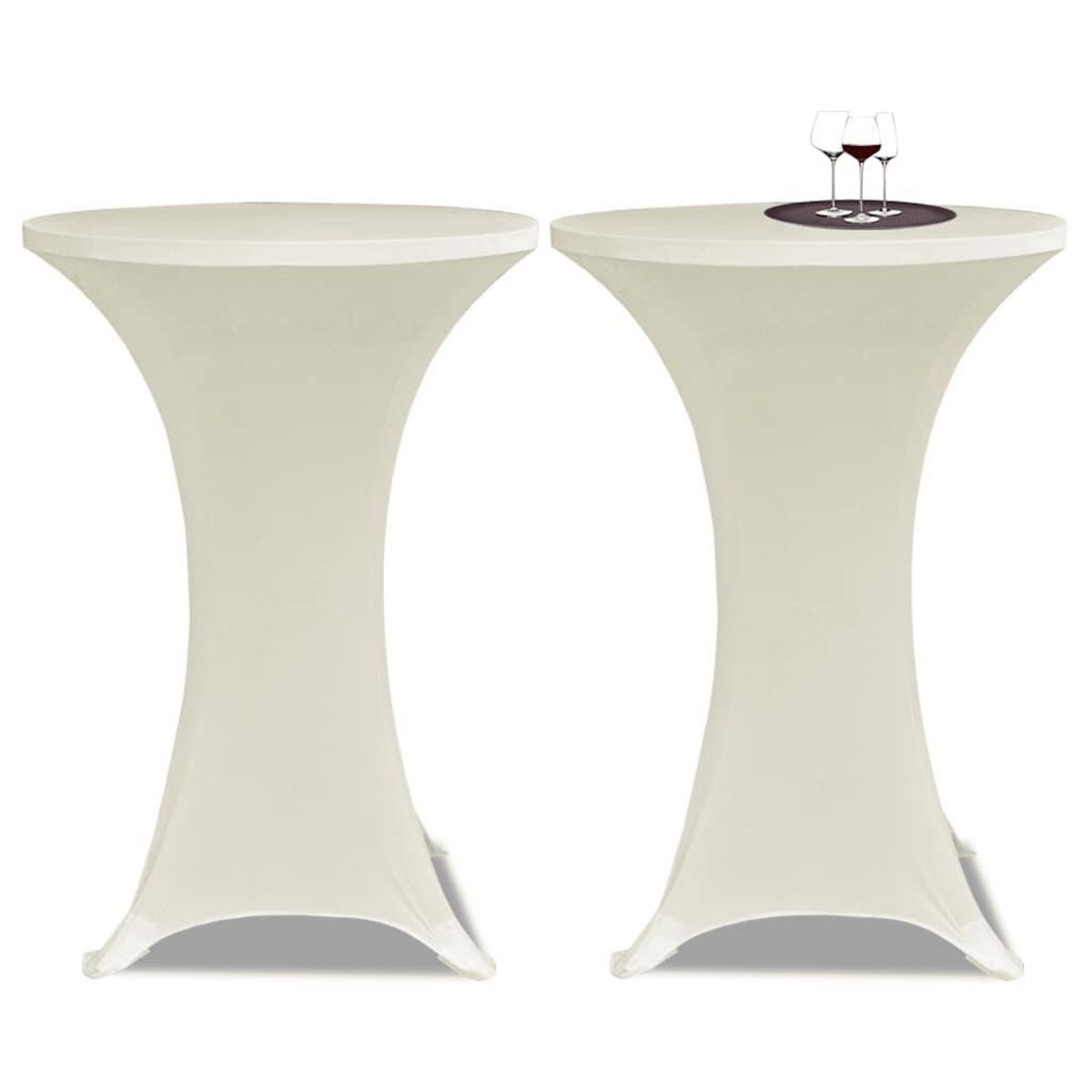 VIDAXL Housses elastiques de table Ø 80 cm Creme 4 pcs