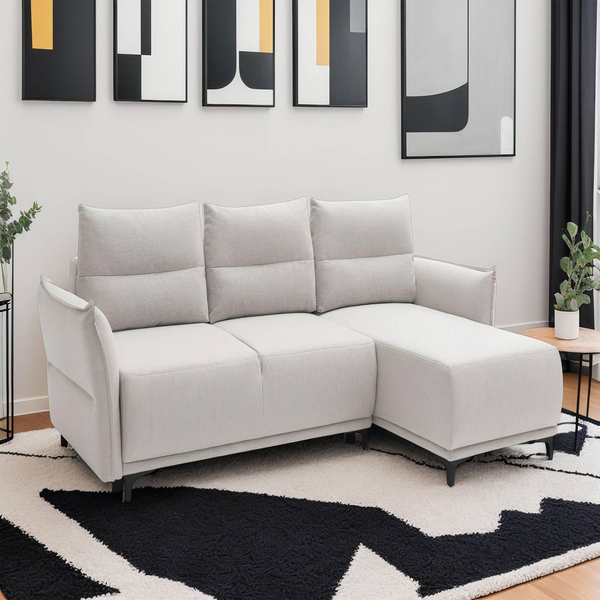 Voir la diapositive 1 : LISA DESIGN Arya - canapé d'angle réversible - convertible avec coffre - 4 places - style contemporain
