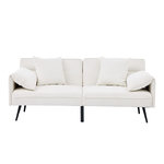 MERAX Canapé droit convertible 2 places tissu. Coloris disponibles : Blanc, Gris