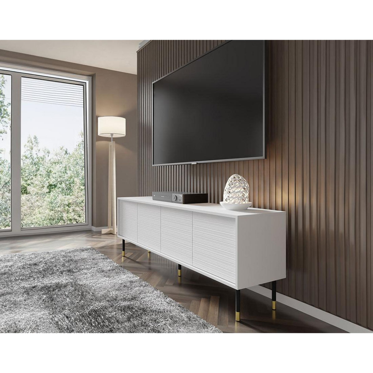 BEST MOBILIER Novara - meuble tv - 4 portes - 180 cm