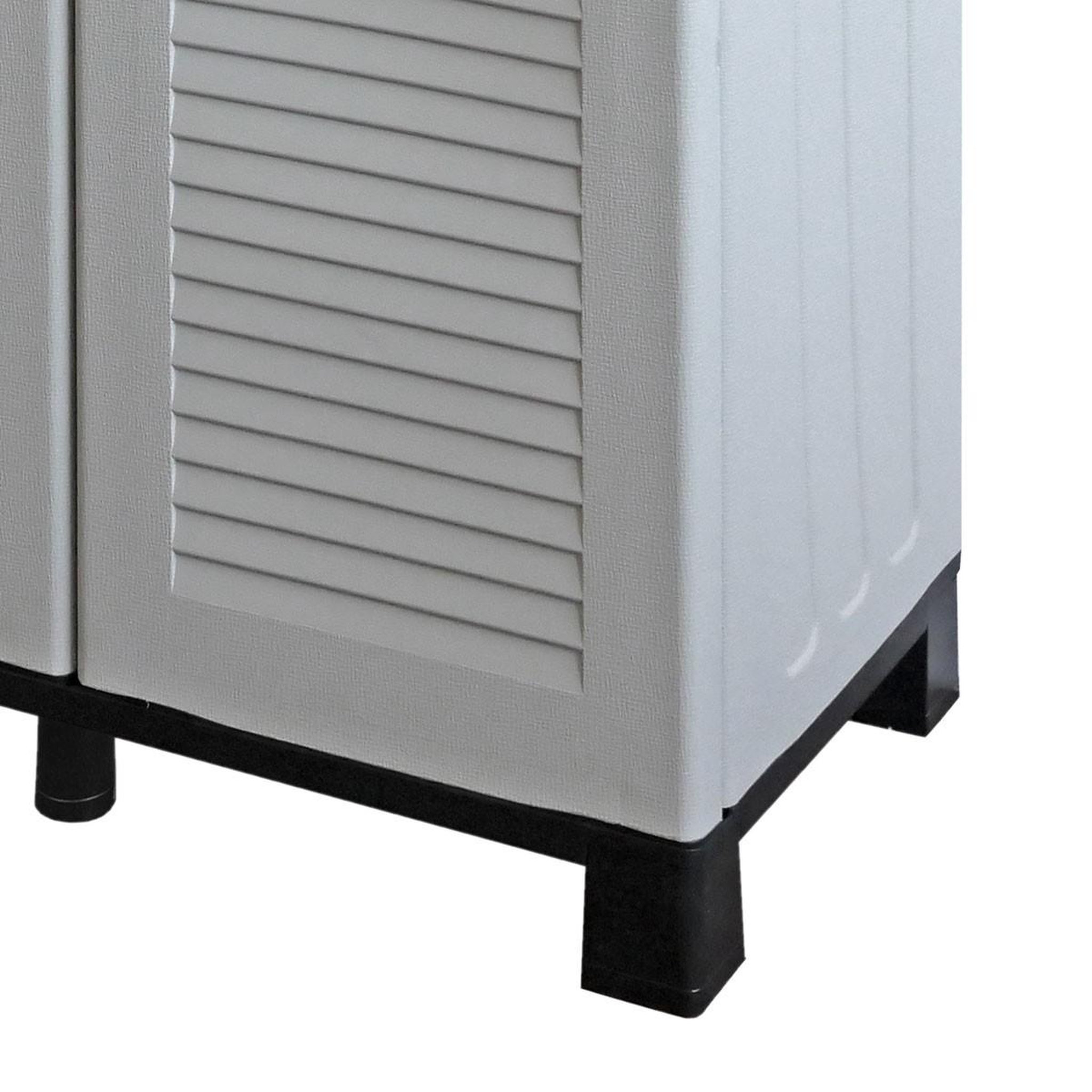 Voir la diapositive 5 : ART PLAST Cache poubelles de tri selectif 2 sacs - armoire recyclage 68 x 37 x 90 cm gris clair 2 portes 4 pieds art plast
