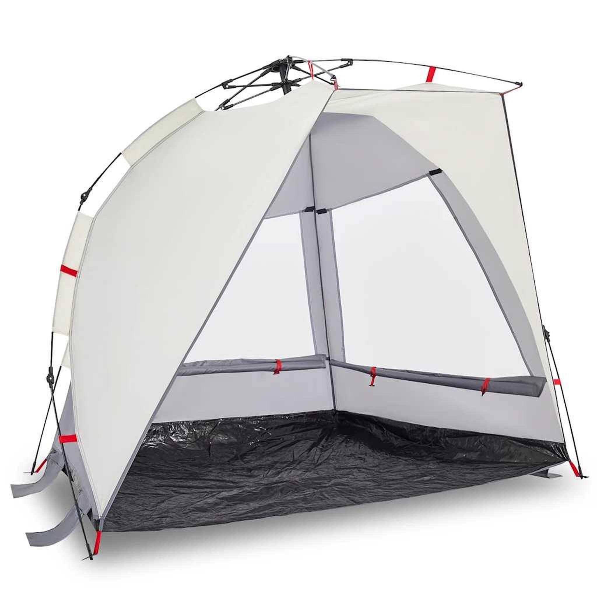 Voir la diapositive 2 : VIDAXL Tente de plage 2 personnes gris liberation rapide impermeable