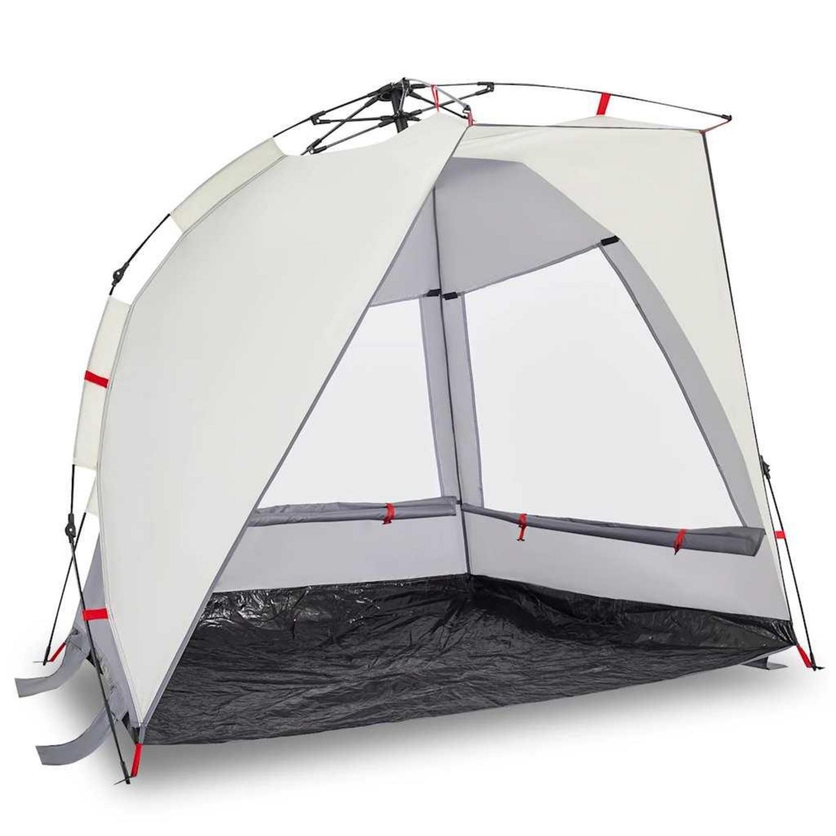 VIDAXL Tente de plage 2 personnes gris liberation rapide impermeable