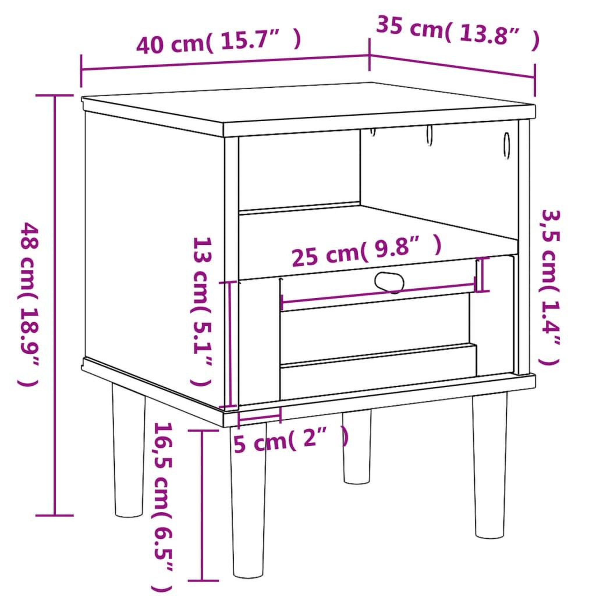Voir la diapositive 6 : VIDAXL Table de chevet SENJA aspect de rotin marron bois de pin massif