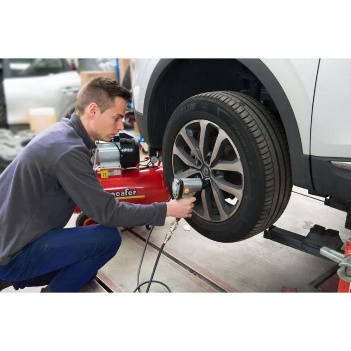 MECAFER Compresseur coaxial 50L - 3.5CV - 9bars