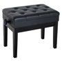 Voir la diapositive 1 : HOMCOM HOMCOM Banquette tabouret siège pour piano hauteur réglable 55L x 33l x 48-58H cm coffre de rangement interne assise revêtement synthétique capitonné bois noir