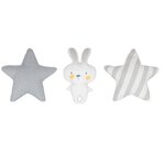Paris Prix Lot de 3 Coussins Enfant  Étoiles & Lapin  28cm Blanc