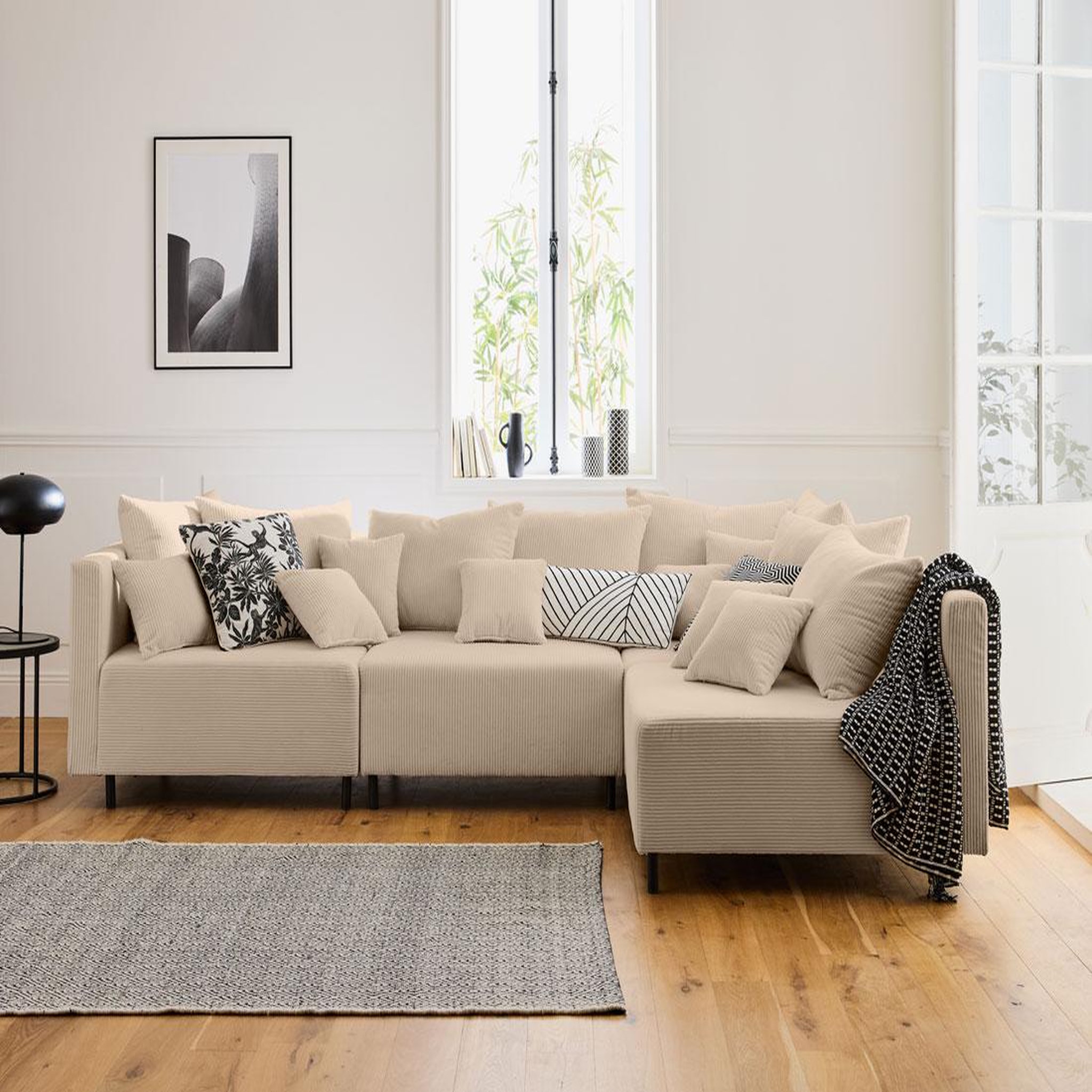 Voir la diapositive 2 : BEST MOBILIER Edinburg - module d'assise - en velours côtelé