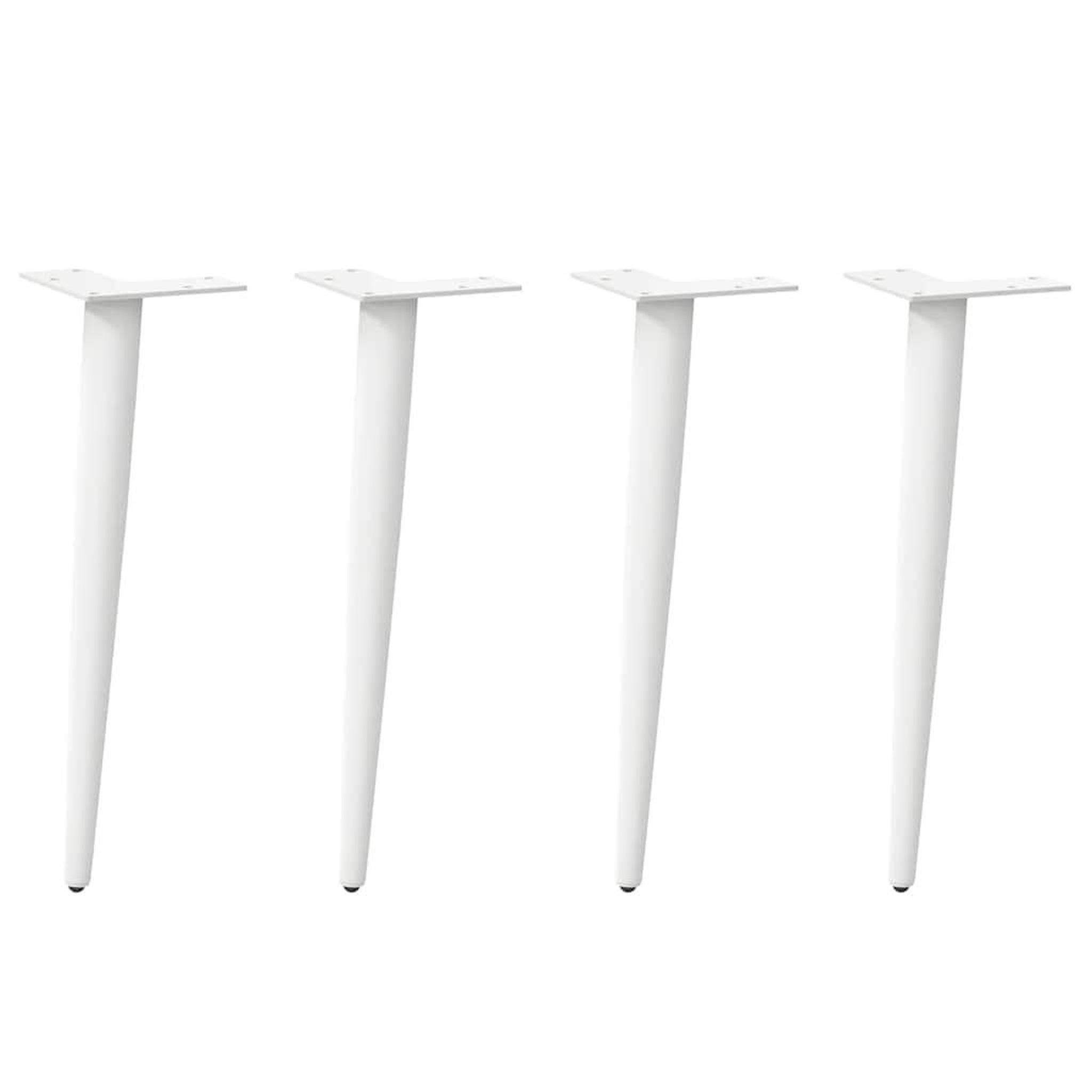 VIDAXL Pieds de table basse forme conique 4 pcs blanc 42-43 cm acier