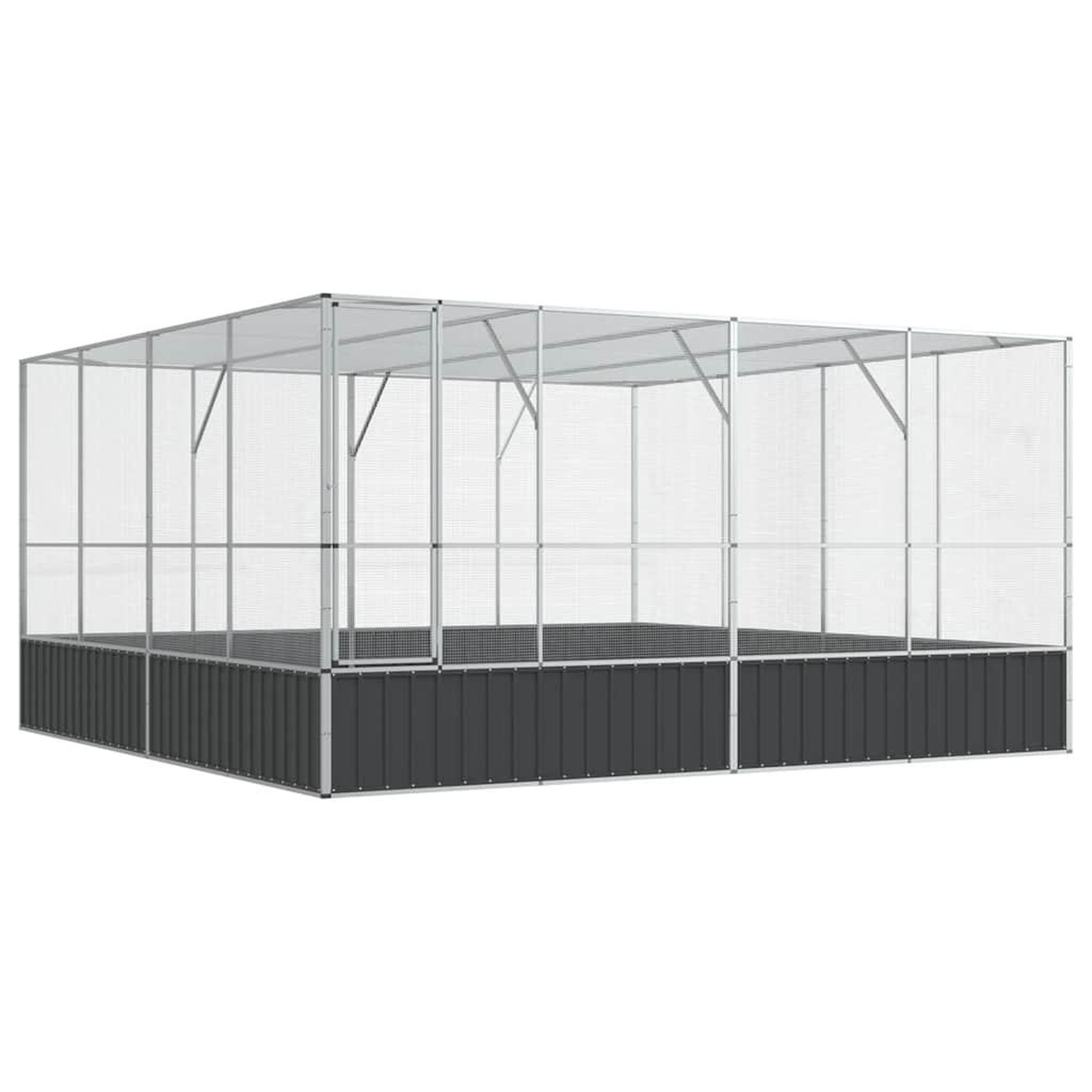 Voir la diapositive 2 : VIDAXL Voliere argente 418x414x212 cm acier
