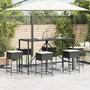 Voir la diapositive 3 : VIDAXL Ensemble de bar de jardin 7 pcs avec coussins noir poly rotin