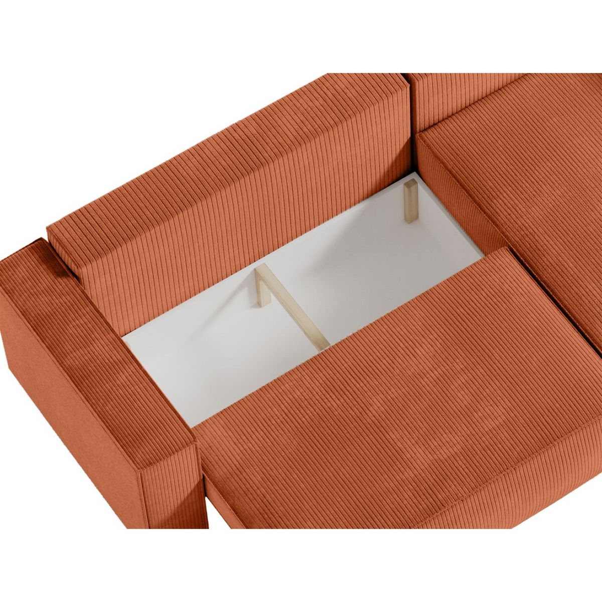 Canapé d'angle convertible réversible 3 places velours côtelé DAPHNE