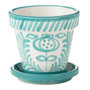 Voir la diapositive 1 : Paris Prix Pot Avec Soucoupe en Céramique  Granada  21cm Bleu Aqua