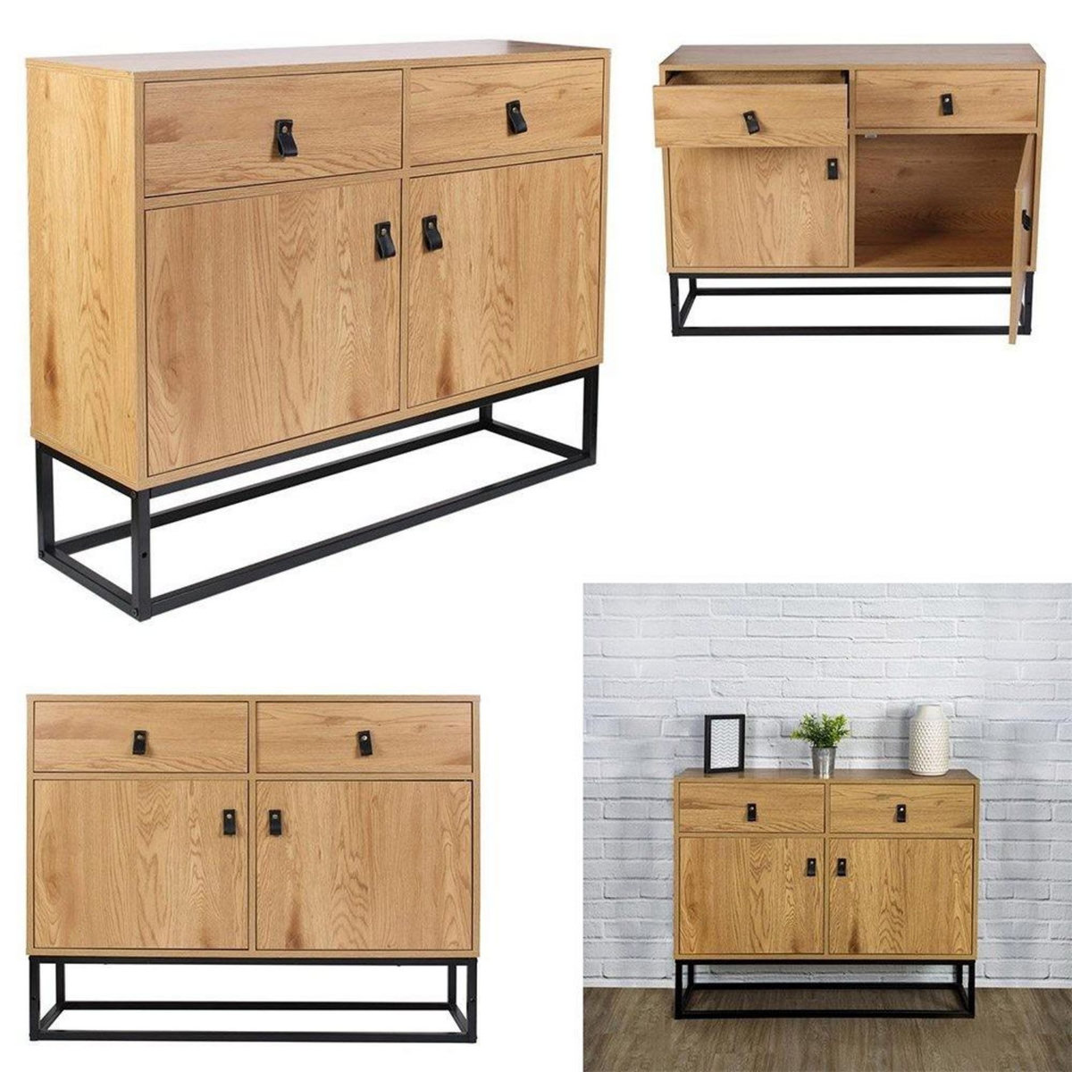 The Home Deco Factory Buffet bois et métal Abbott