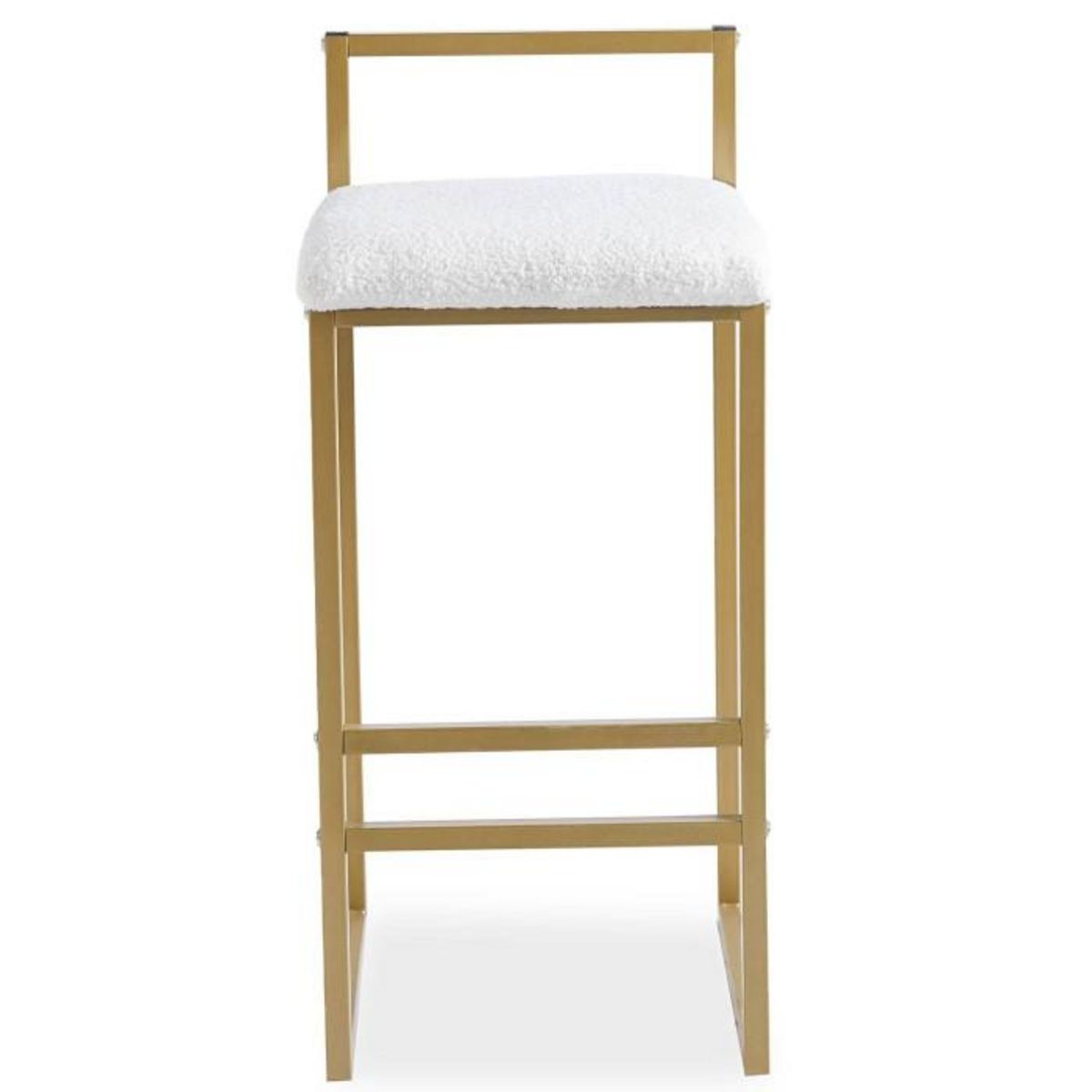Paris Prix Tabouret de Bar Bouclette  Dakota  80cm Crème & Or