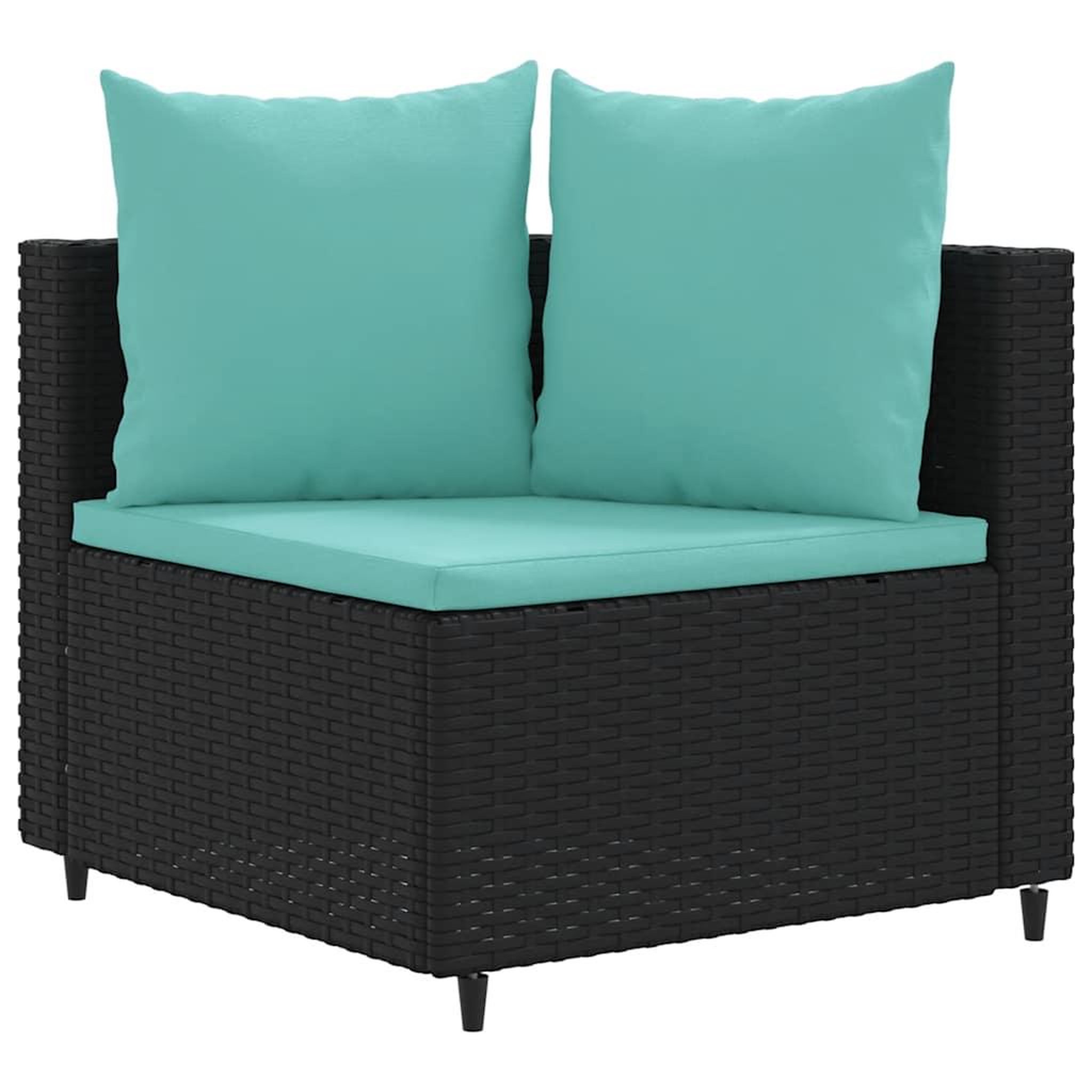 Voir la diapositive 3 : VIDAXL Salon de jardin 8 pcs avec coussins noir resine tressee