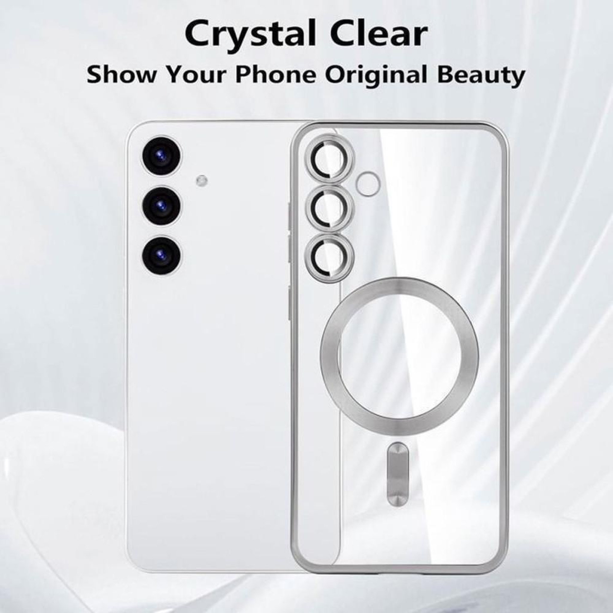 Voir la diapositive 4 : Coque téléphone Samsung Galaxy S24+ ultra-fine transparente anti-choc avec protection verre trempé et zone magnétique