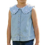 Only Blouse  Fille Only Embroidery. Coloris disponibles : Bleu