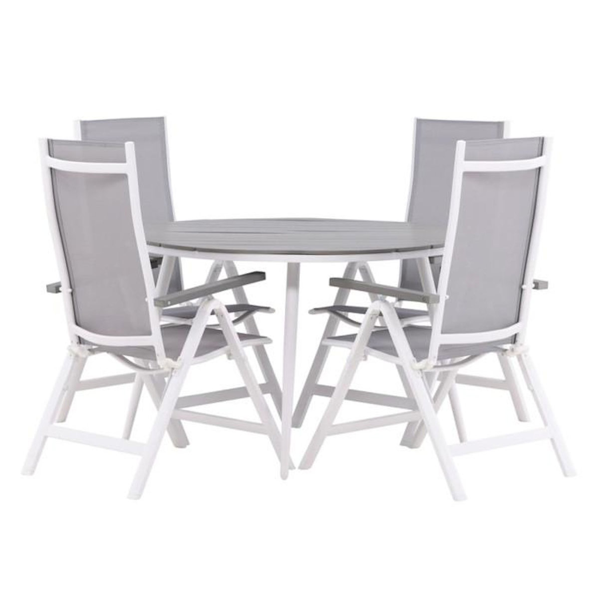 Paris Prix Ensemble Table de Jardin & 4 Chaises  Break & Alabny  120cm Gris
