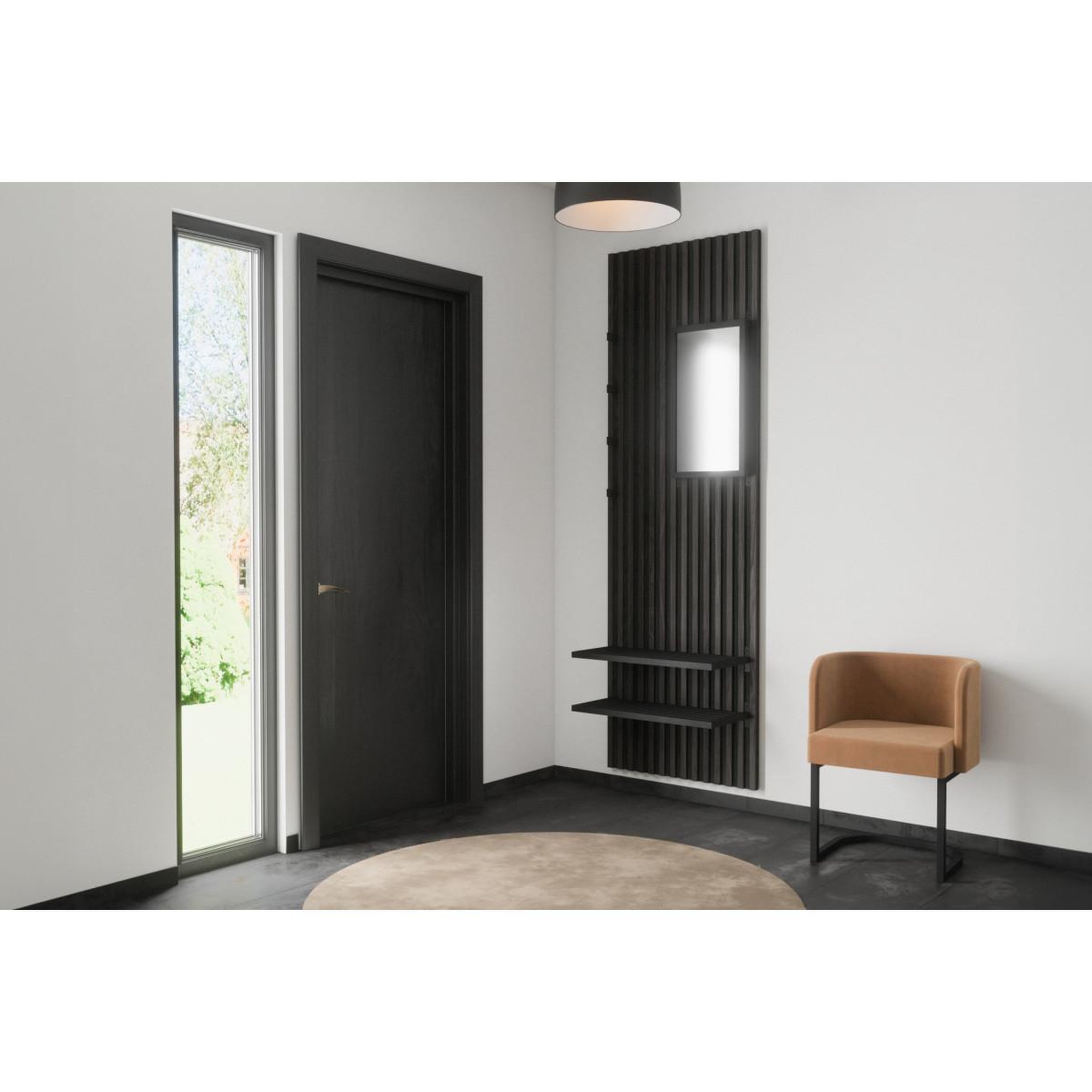 Voir la diapositive 5 : Paris Prix Miroir mural design  nimes  73cm noir