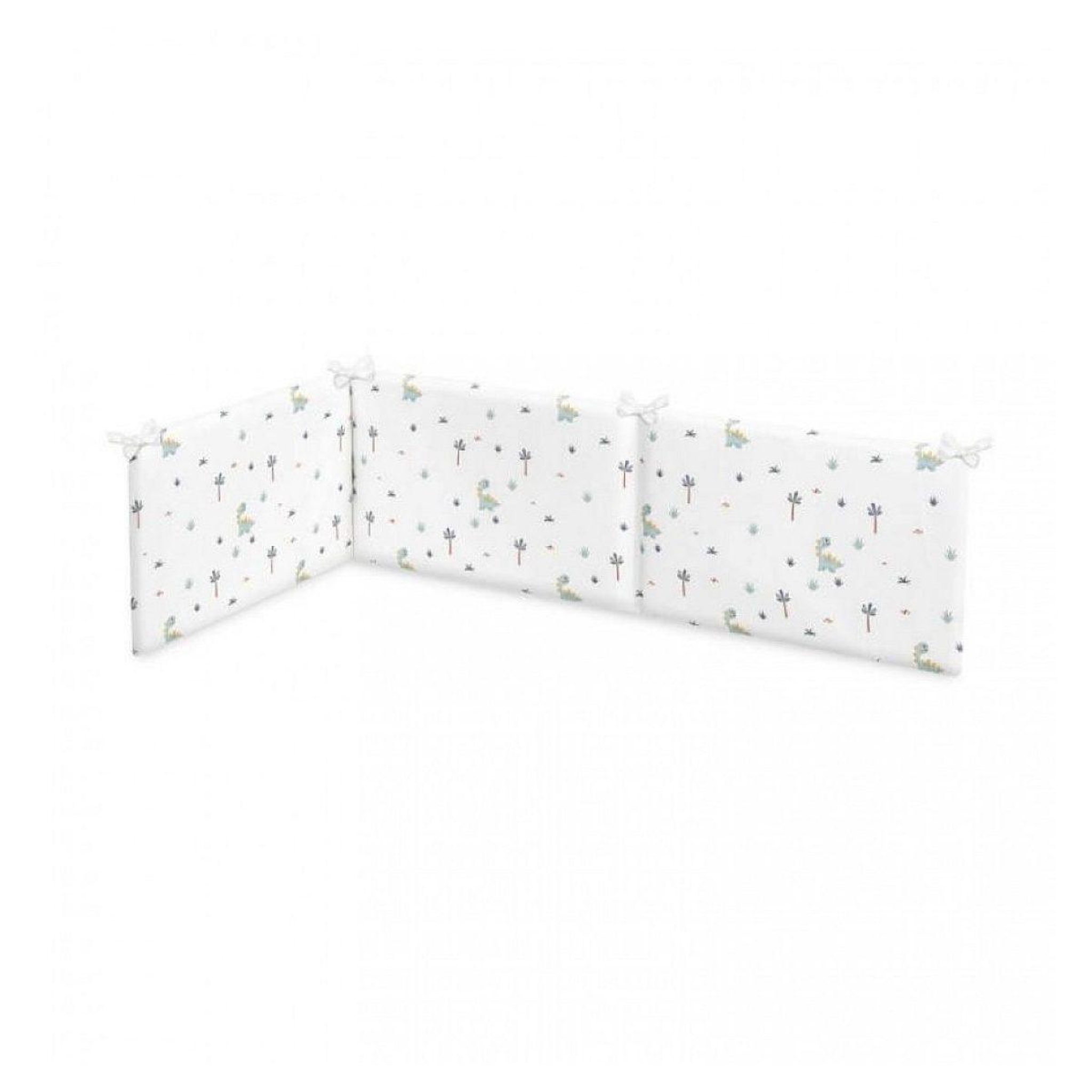 Voir la diapositive 2 : INTERBABY Parure lit bébé amovible dinosaures palmera - blanc
