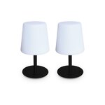 SWEEEK LAMPADA S COLOR - Lot de 2 lampes de table LED de 28cm noire - Lampes de table décorative lumineuse. Ø 16cm