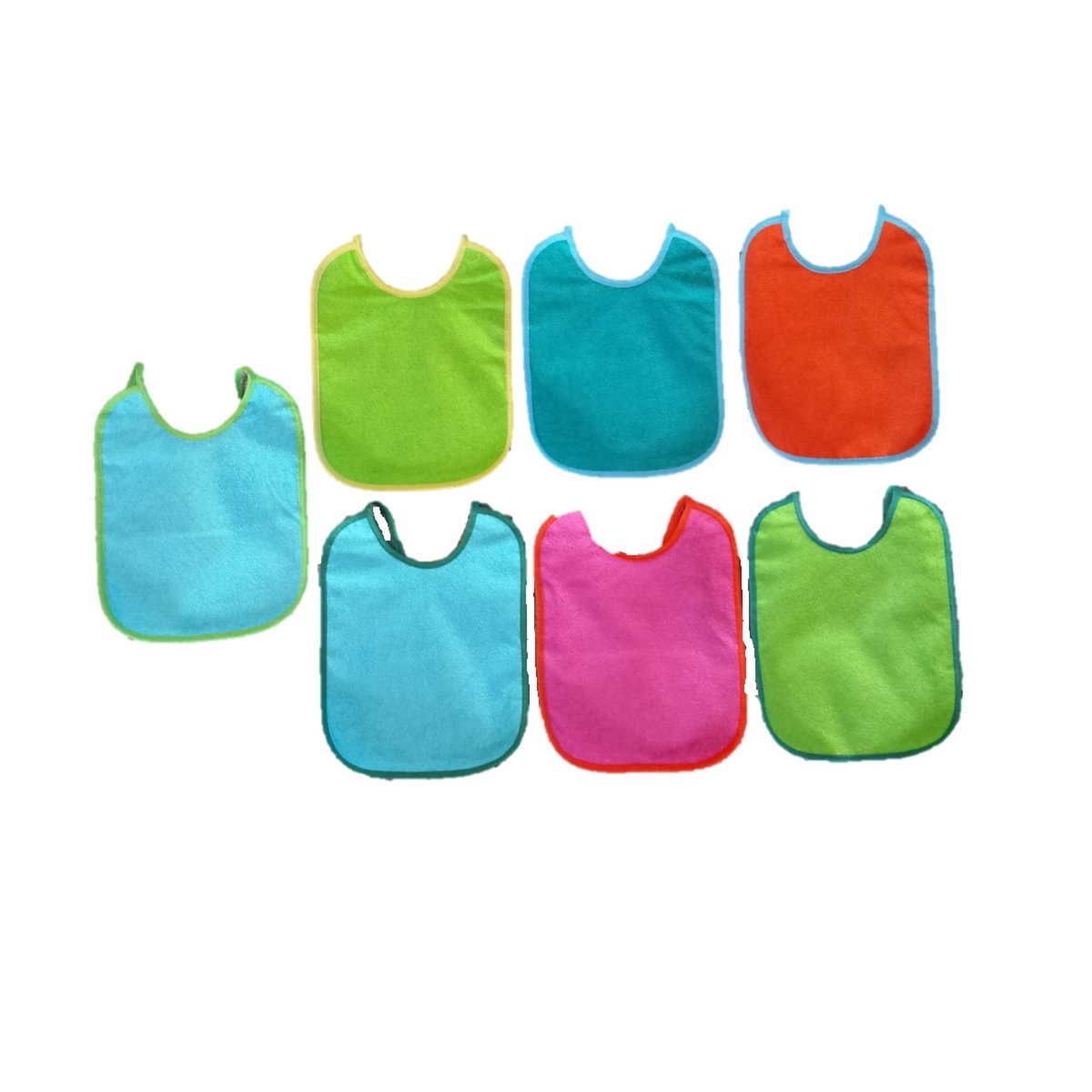 Lot de 7 bavoirs à lacet doublés