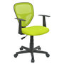 Voir la diapositive 1 : IDIMEX Chaise de bureau pour enfant STUDIO fauteuil pivotant et ergonomique avec accoudoirs, siège à roulettes hauteur réglable, mesh vert