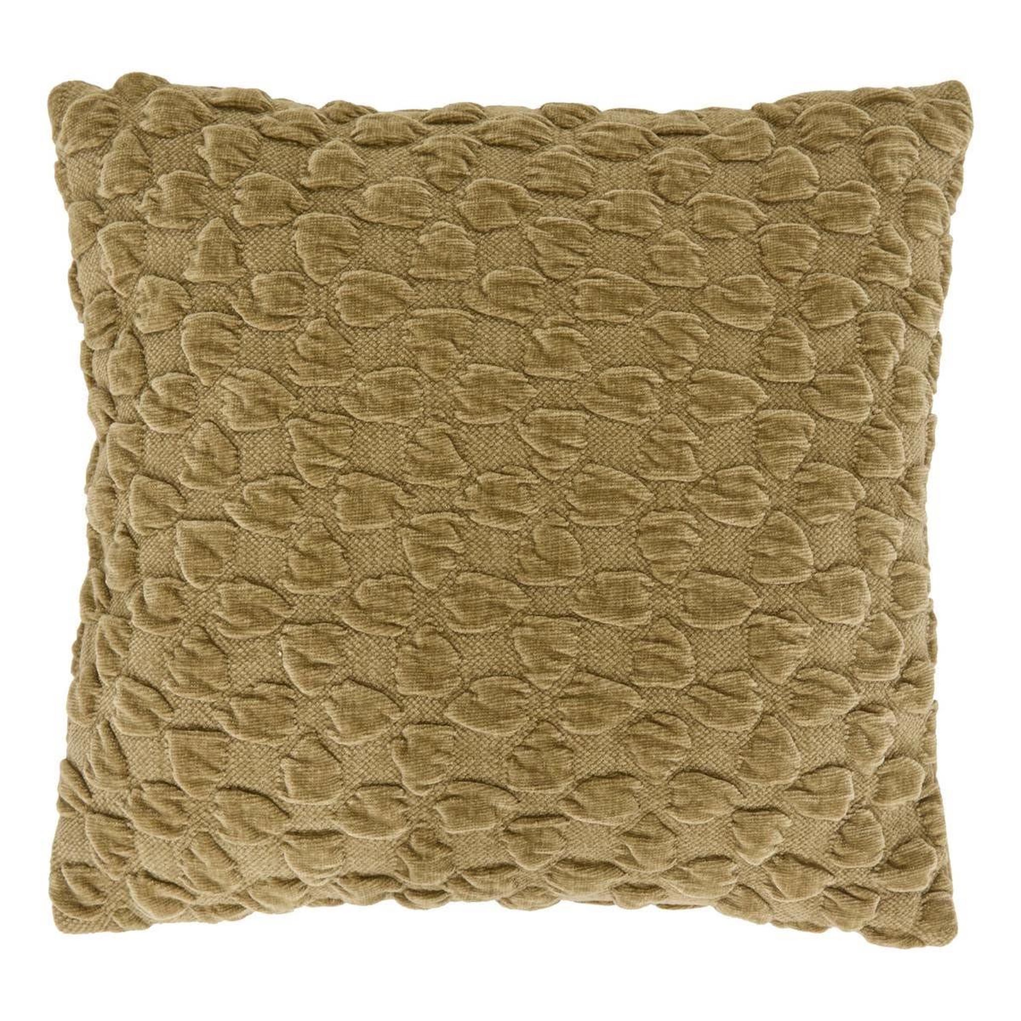 ATMOSPHERA Coussin chenillé 3d  nova  40x40cm kaki