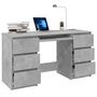 Voir la diapositive 3 : VIDAXL Bureau Gris beton 140x50x77 cm Bois d'ingenierie