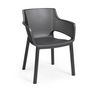 Voir la diapositive 1 : Lot de 6 fauteuils en résine gris anthracite ELISA