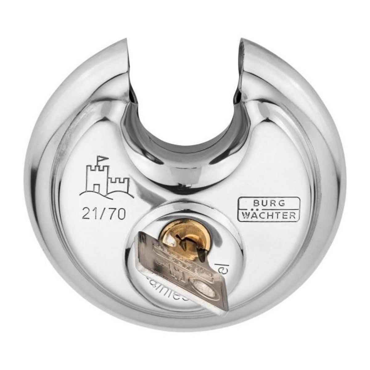 BURG WACHTER Cadenas cylindrique - BURG WACHTER - 21 70 SB - Acier inoxydable 70 mm, ouverture a clé
