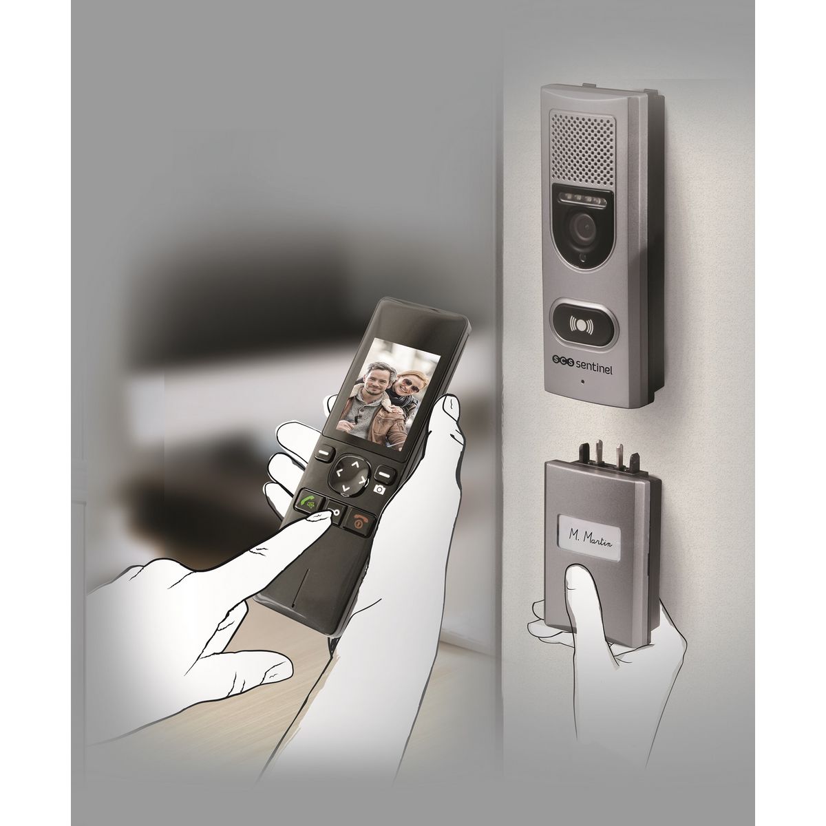 SCS SENTINEL Interphone vidéo sans fil portée 200 m - VisioPhone 200
