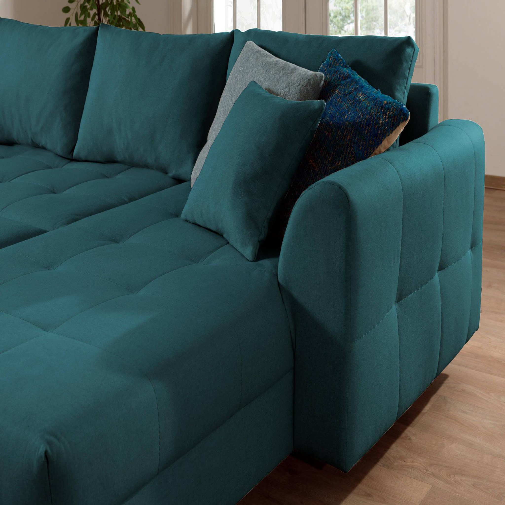 Voir la diapositive 4 : LISA DESIGN Rune - canapé panoramique - 7 places - style scandinave - gauche