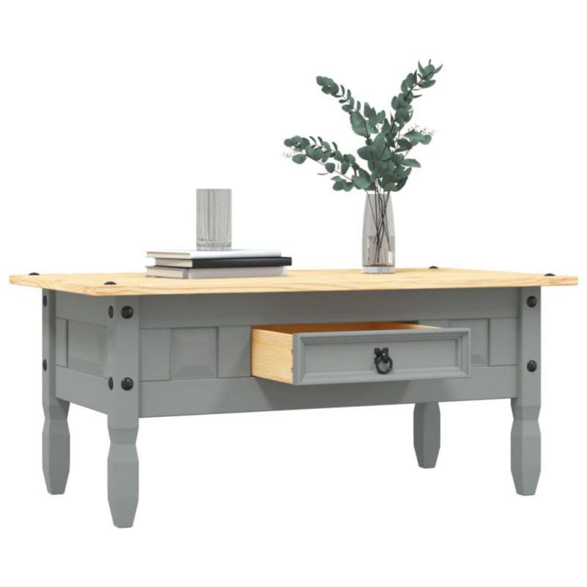 VIDAXL Table basse Pin mexicain Gamme Corona Gris 100x55x44 cm