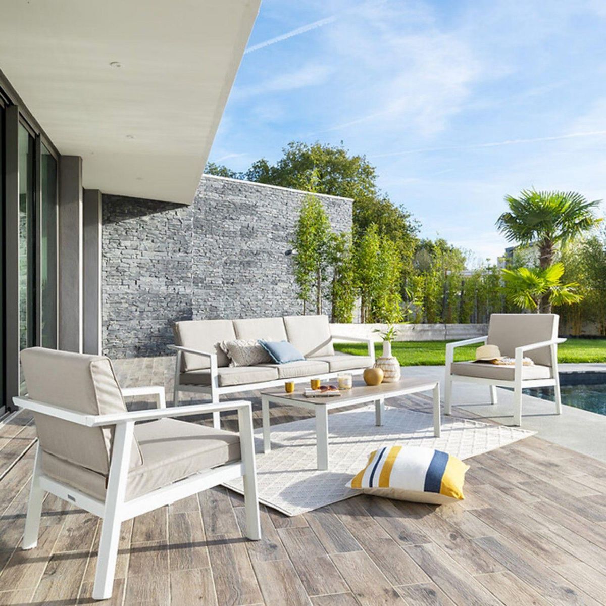 HESPERIDE Salon de jardin Pavane en aluminium