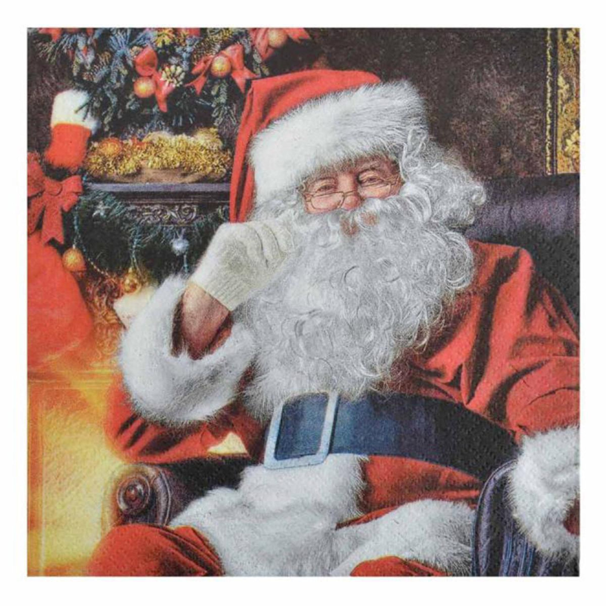 HOMEA Lot de 20 serviettes en papier  père noël  33x33cm multicolore