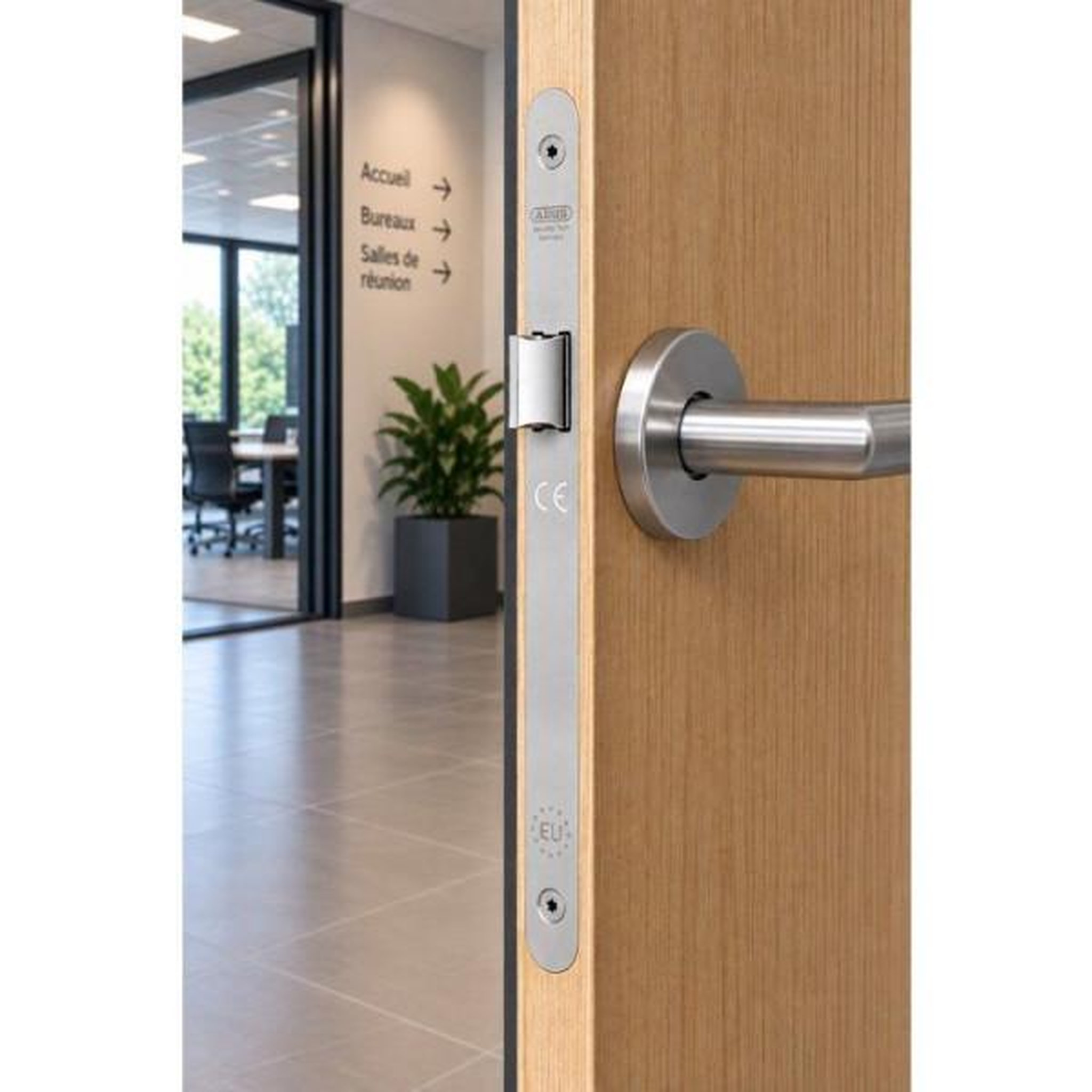 Voir la diapositive 2 : ABUS Serrure a encastrer - ABUS - SEBAT 40 BDC NF - Bec de cane - Réversible - Axe 40 mm