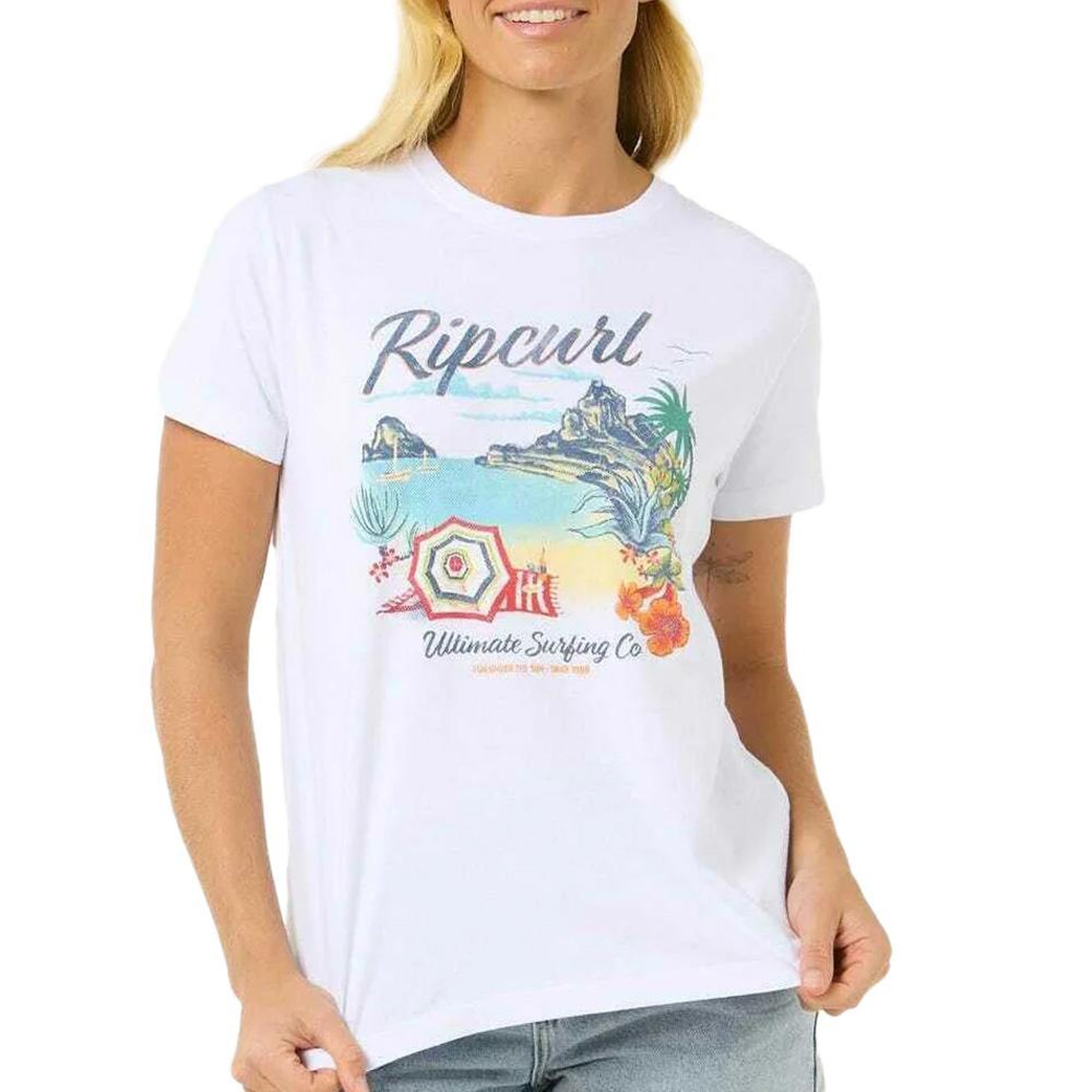 Voir la diapositive 1 : Rip Curl T-Shirt Blanc Femme Rip Curl Crystal Standard